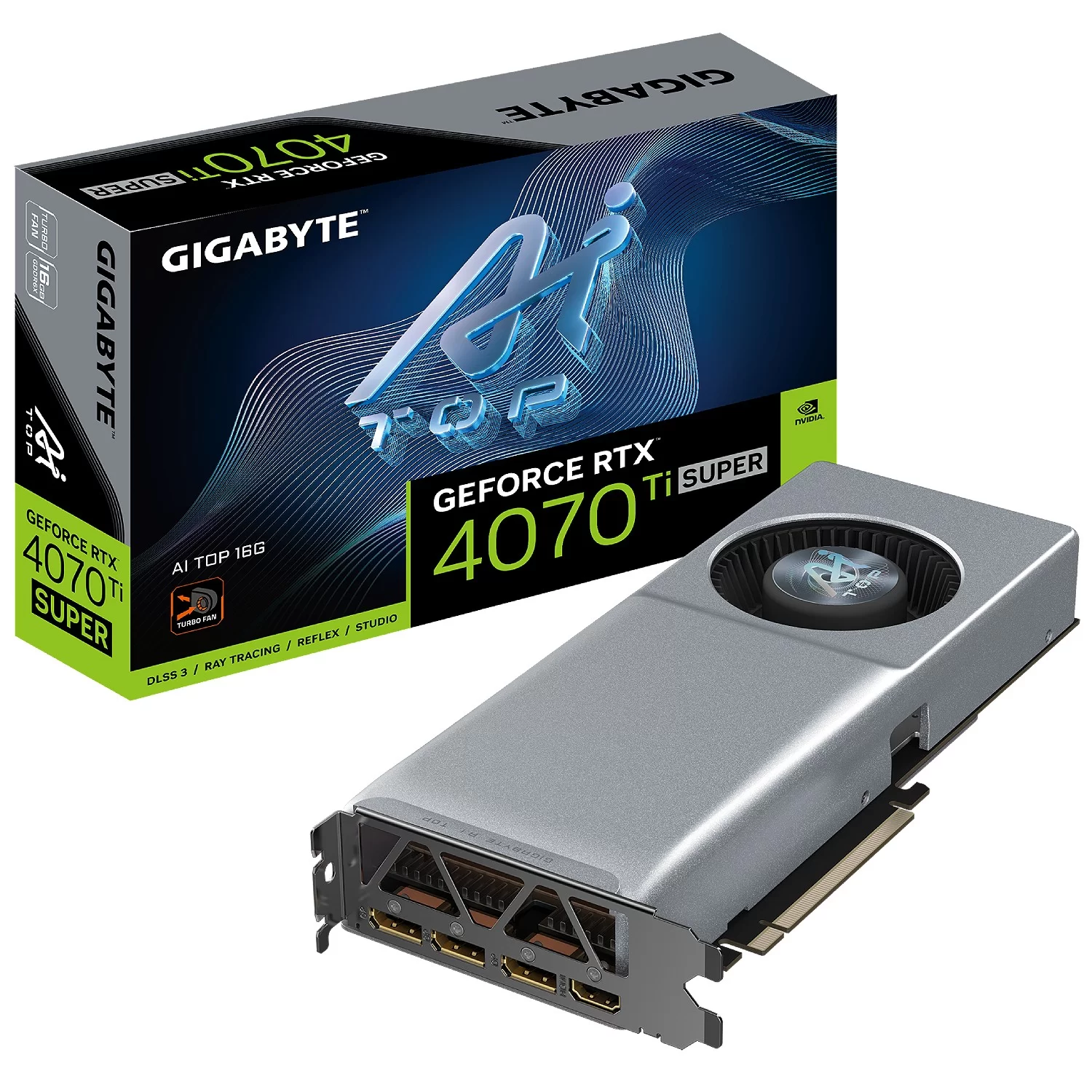 Video Card Gigabyte RTX 4070 Ti SUPER AI TOP 16G GV-N407TSAI TOP-16GD Condition:Used