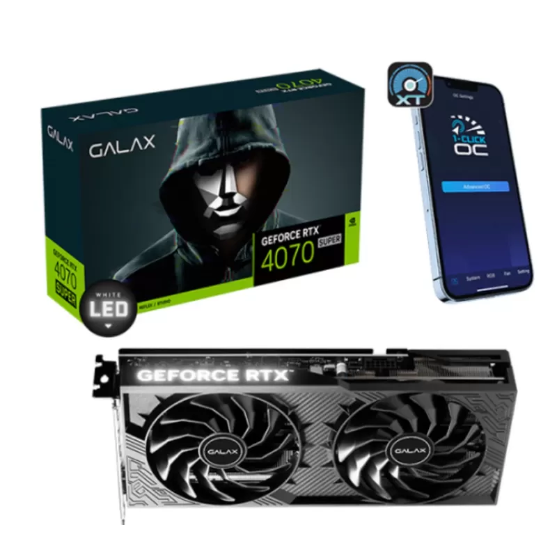 Video Card Galax GeForce RTX 4070 SUPER 1-Click OC 2X V2 47SOM7MDABCD Video Card Galax GeForce RTX 4070 SUPER 1-Click OC 2X V2 47SOM7MDABCD