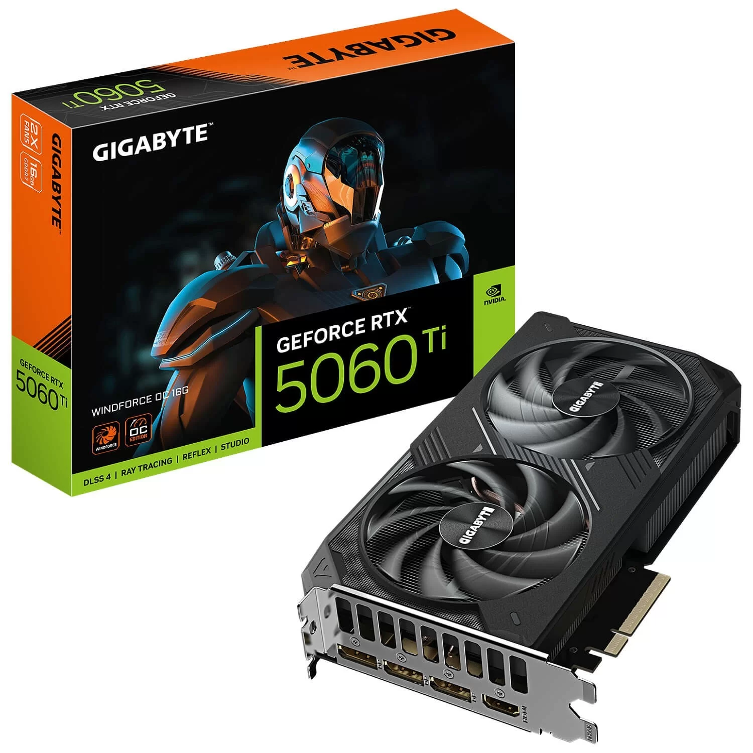 Video Card Gigabyte GeForce RTX 5060 Ti WINDFORCE OC 16G GV-N506TWF2OC-16GD
