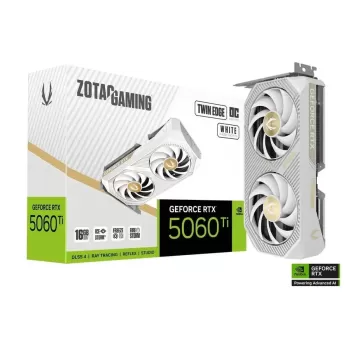 כרטיס מסך Zotac GAMING GeForce RTX 5060 Ti 16GB Twin Edge OC לבן ZT-B50620Q-10M