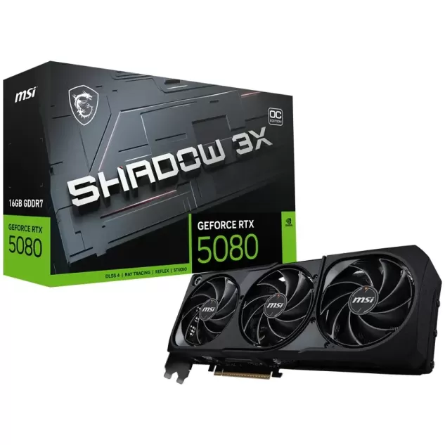 ВидеоКарта MSI RTX 5080 16G SHADOW 3X OC GeForce RTX 5080 16G SHADOW 3X OC