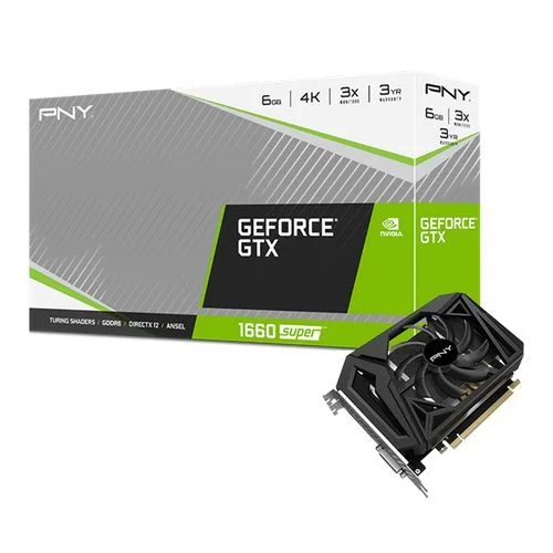 Video Card PNY GeForce GTX 1660 SUPER Single Fan VCG16606SSFPPB