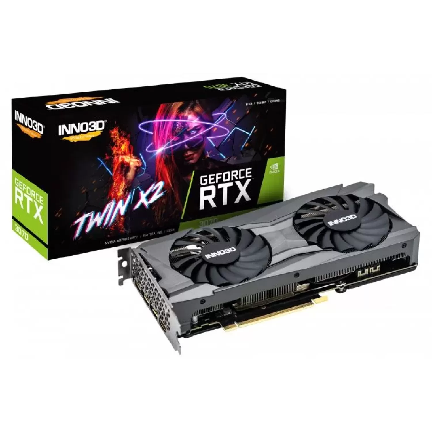 ВидеоКарта Inno3D GEFORCE RTX 3070 TWIN X2 LHR N30702-08D6-171032LH