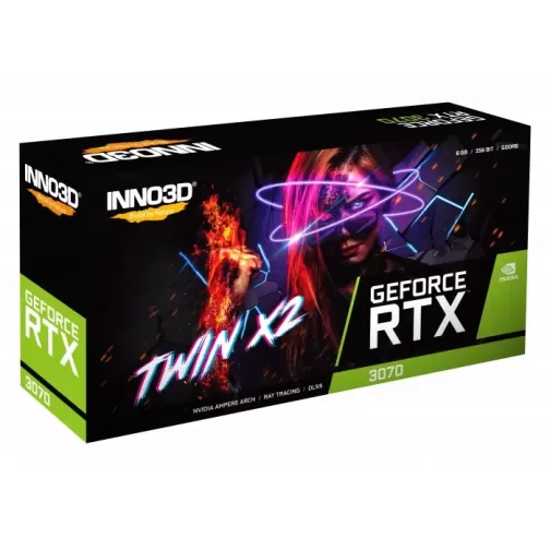 Video Card Inno3D GEFORCE RTX 3070 TWIN X2 LHR N30702-08D6-171032LH