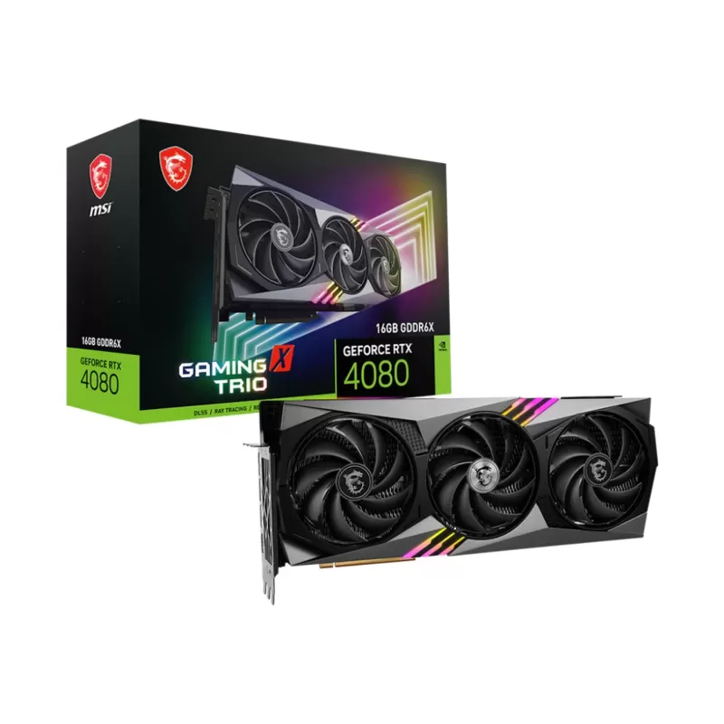 כרטיס מסך MSI GeForce RTX 4080 16GB GAMING X TRIO NVIDIA GeForce RTX 4080 כרטיס מסך MSI GeForce RTX 4080 16GB GAMING X TRIO NVIDIA GeForce RTX 4080
