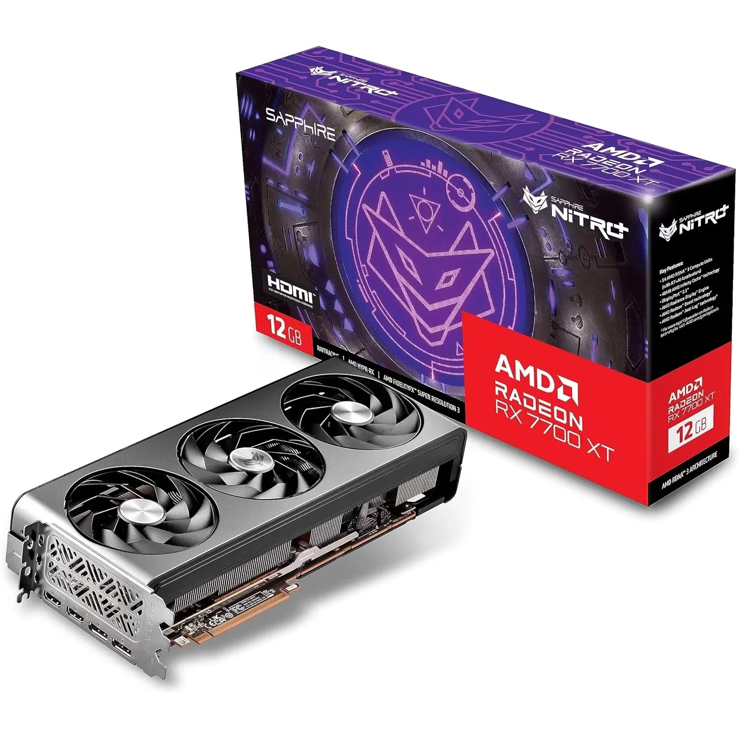 ВидеоКарта Sapphire NITRO+ AMD Radeon RX 7700 XT 12GB 11335-02-20G