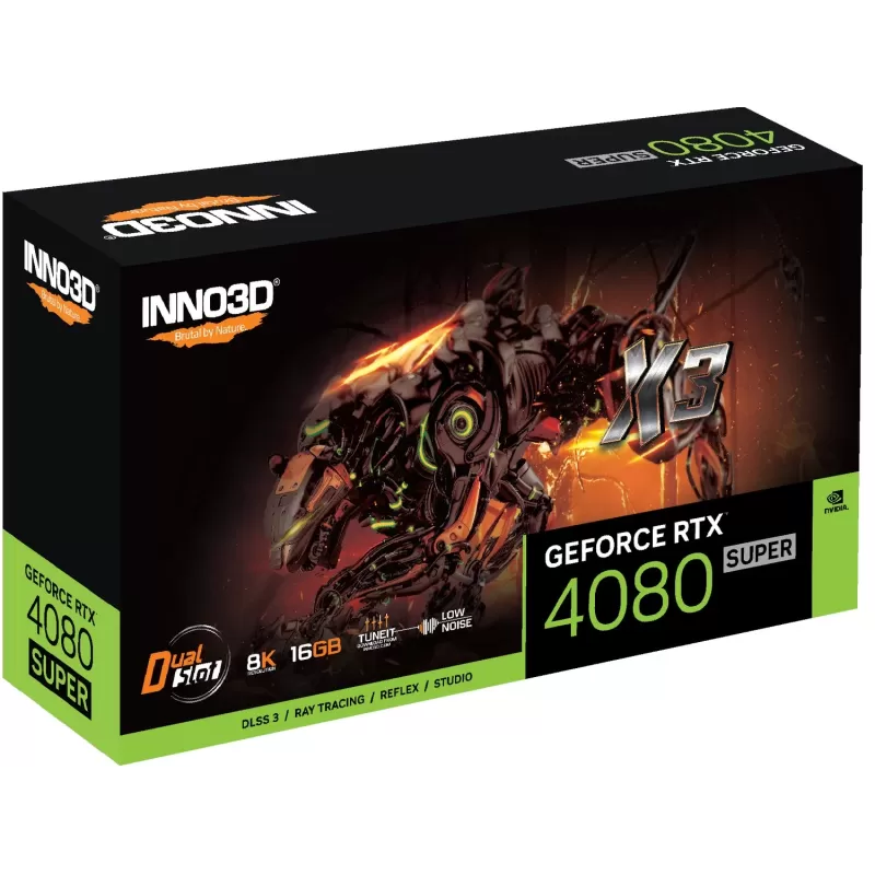 כרטיס מסך Inno3D GEFORCE RTX 4080 SUPER X3 N408S3-166X-18703552 כרטיס מסך Inno3D GEFORCE RTX 4080 SUPER X3 N408S3-166X-18703552