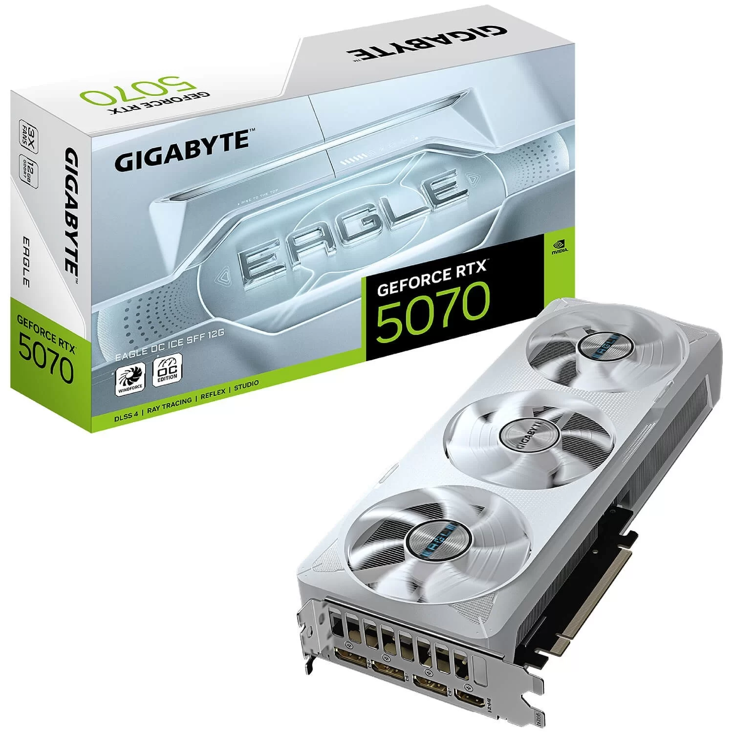 ВидеоКарта Gigabyte RTX 5070 EAGLE OC ICE SFF 12G GV-N5070EAGLEOC ICE-12GD