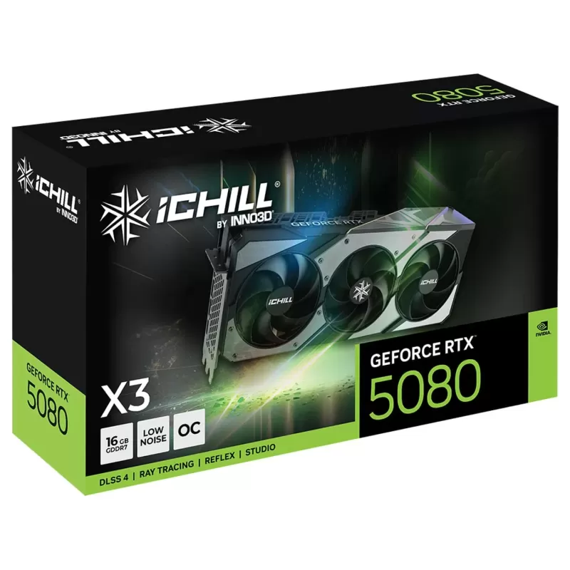 כרטיס מסך Inno3D GeForce RTX 5080 iCHILL X3 16GB C50803-16D7X-176069H