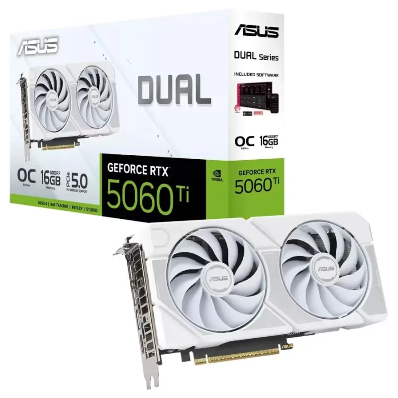 Video Card Asus Dual RTX 5060 Ti 16GB GDDR7 OC Edition white 90YV0MH6-M0NA00
