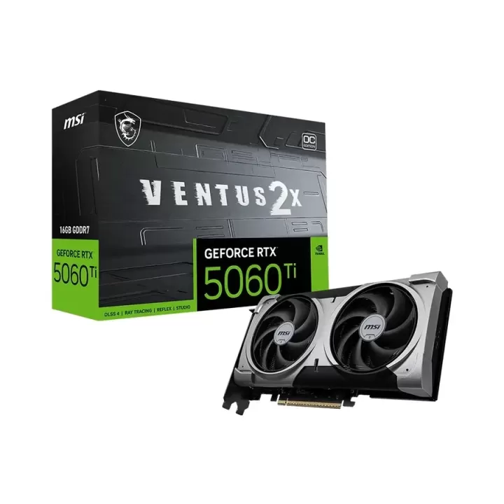 כרטיס מסך MSI RTX 5060 Ti 16G VENTUS 2X OC PLUS כרטיס מסך MSI RTX 5060 Ti 16G VENTUS 2X OC PLUS