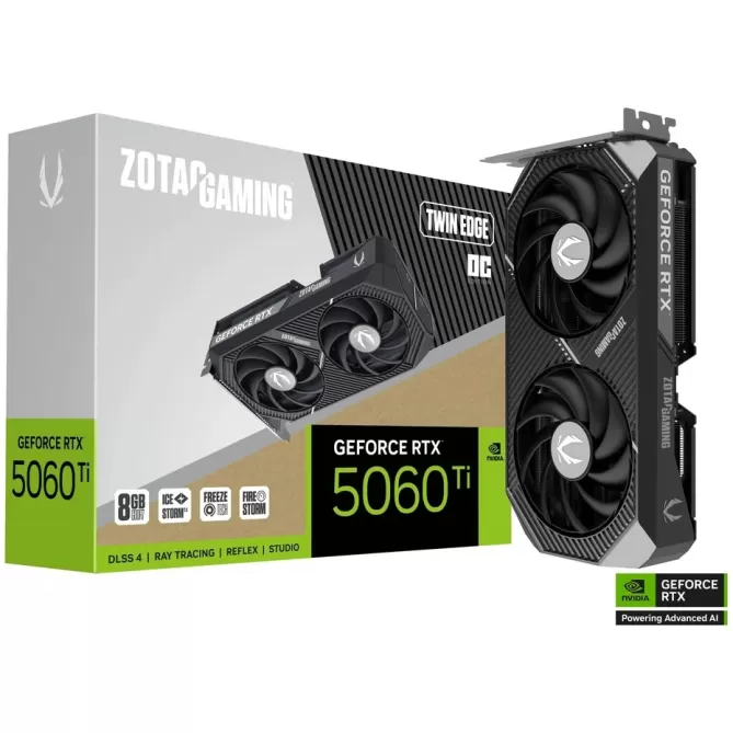ВидеоКарта Zotac GAMING GeForce RTX 5060 Ti 8GB Twin Edge OC ZT-B50610H-10M ВидеоКарта Zotac GAMING GeForce RTX 5060 Ti 8GB Twin Edge OC ZT-B50610H-10M