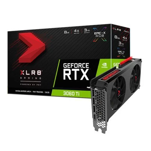 כרטיס מסך PNY GeForce RTX 3060 Ti 8GB XLR8 Gaming REVEL EPIC-X RGB Edition OEM VCG3060T8DFXPPB OEM