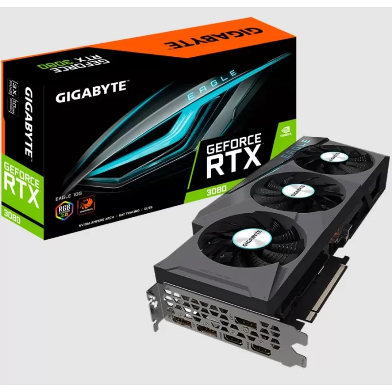 ВидеоКарта Gigabyte GeForce RTX 3080 EAGLE 10G GV-N3080EAGLE-10GD (rev. 2.0) LHR - официальный импортер ВидеоКарта Gigabyte GeForce RTX 3080 EAGLE 10G GV-N3080EAGLE-10GD (rev. 2.0) LHR - официальный импортер