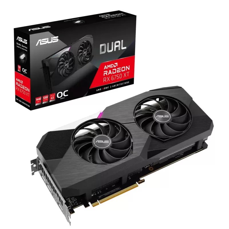 Video Card Asus Dual Radeon RX 6750 XT OC Edition 12GB GDDR6 DUAL-RX6750XT-O12G Video Card Asus Dual Radeon RX 6750 XT OC Edition 12GB GDDR6 DUAL-RX6750XT-O12G