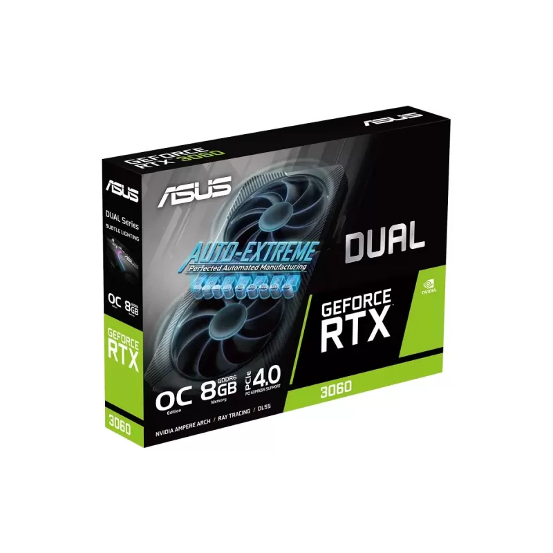 כרטיס מסך Asus Dual GeForce RTX 3060 OC Edition 8GB GDDR6 90YV0GB5-M0NA00 כרטיס מסך Asus Dual GeForce RTX 3060 OC Edition 8GB GDDR6 90YV0GB5-M0NA00