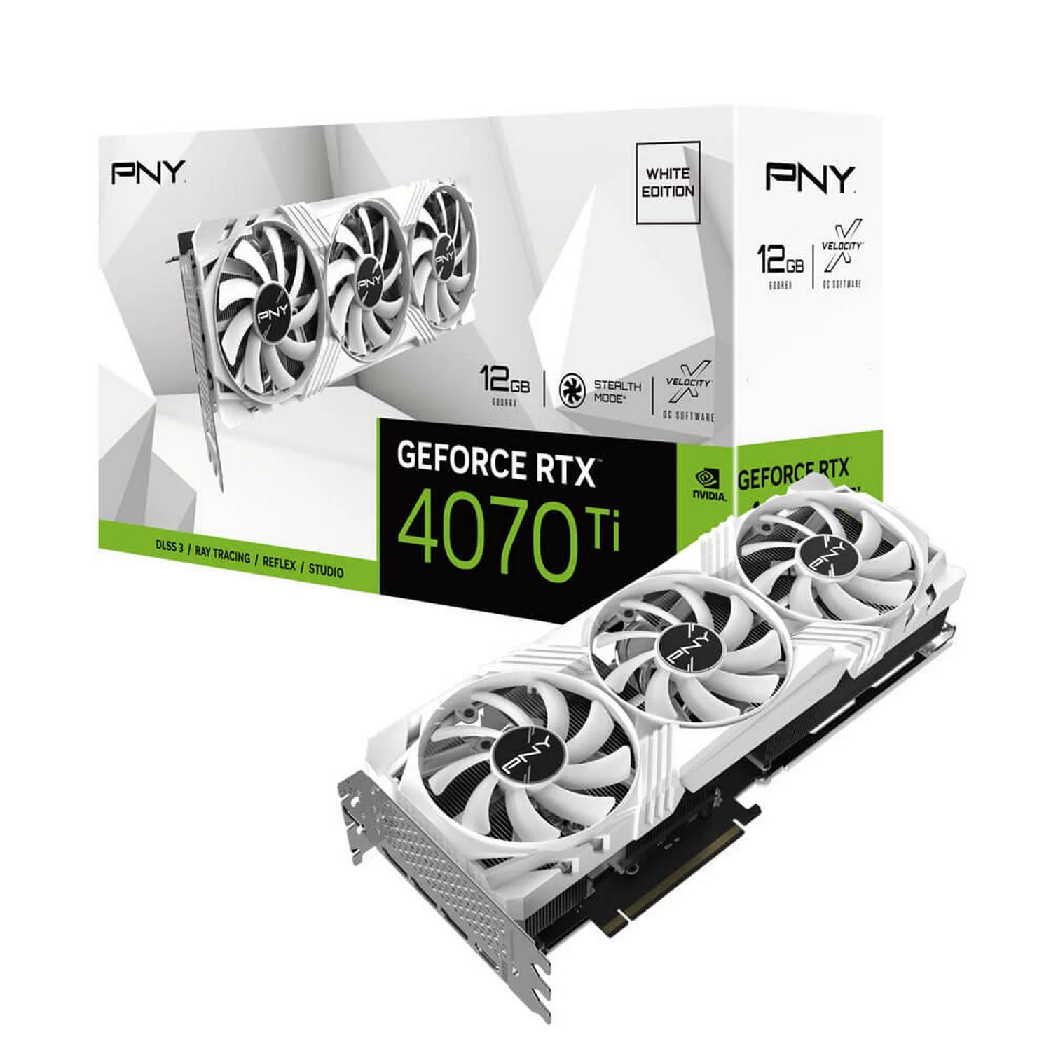 Video Card PNY GeForce RTX 4070 Ti 12GB LED Verto White Edition VCG4070T12TFWXPB1