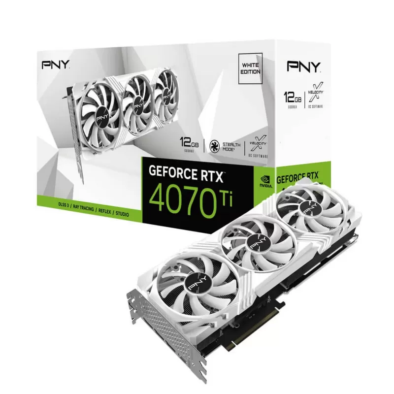 Video Card PNY GeForce RTX 4070 Ti 12GB LED Verto White Edition VCG4070T12TFWXPB1