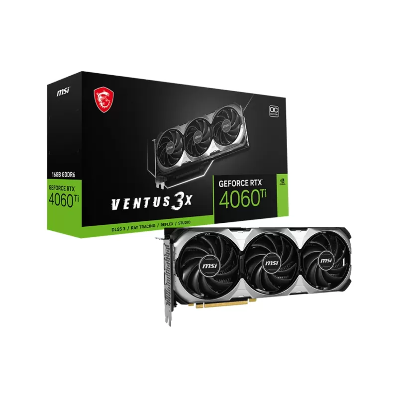 Video Card MSI GeForce RTX 4060 Ti VENTUS 3X 16G OC NVIDIA GeForce RTX 4060 Ti
