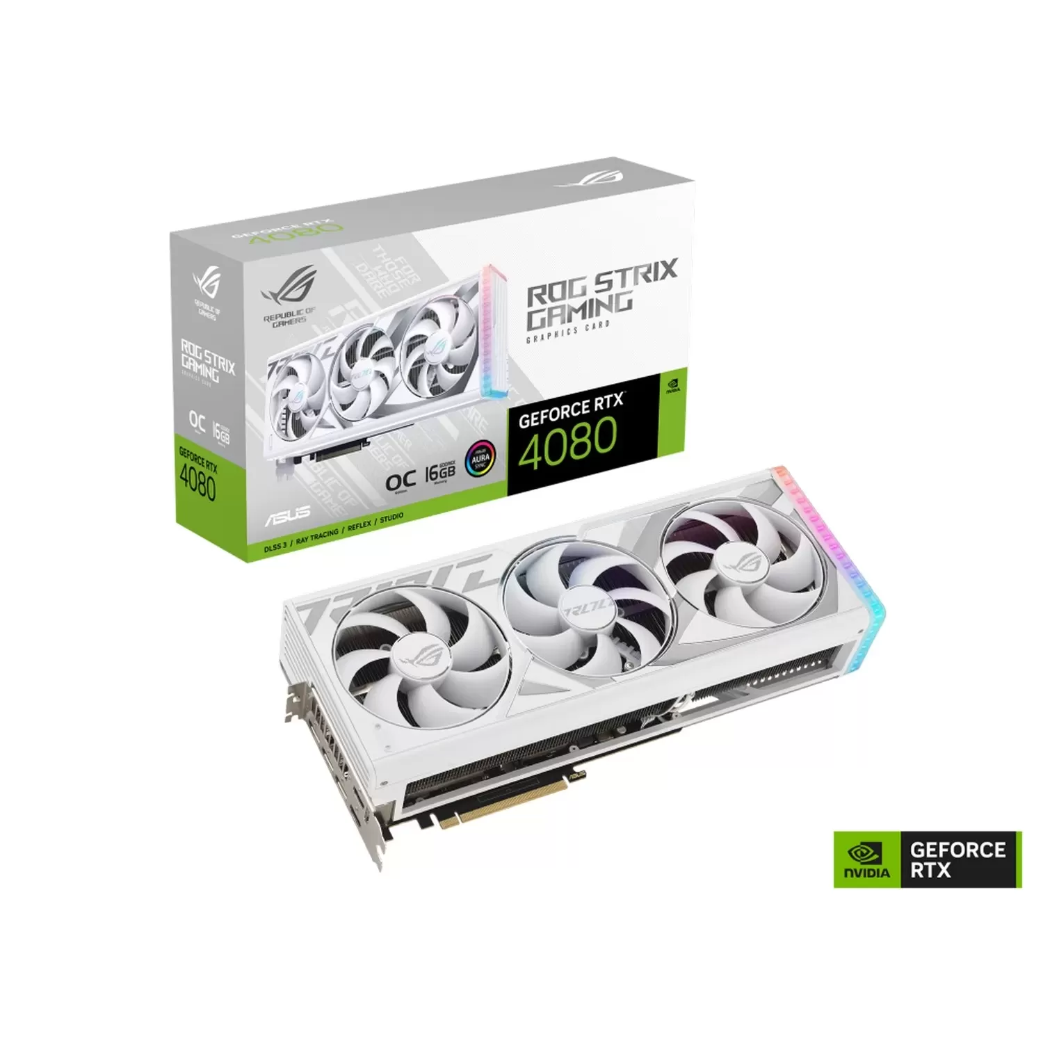 Video Card Asus ROG Strix GeForce RTX 4080 16GB GDDR6X White OC Edition 90YV0IC3-M0NA00