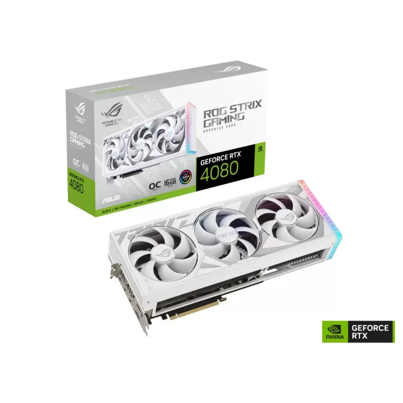 כרטיס מסך Asus ROG Strix GeForce RTX 4080 16GB GDDR6X White OC Edition 90YV0IC3-M0NA00 כרטיס מסך Asus ROG Strix GeForce RTX 4080 16GB GDDR6X White OC Edition 90YV0IC3-M0NA00