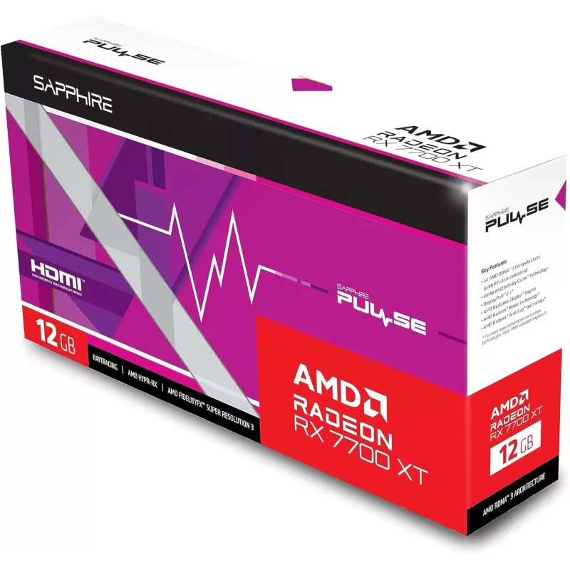 Video Card Sapphire PULSE AMD Radeon RX 7700 XT 12GB 11335-04-20G