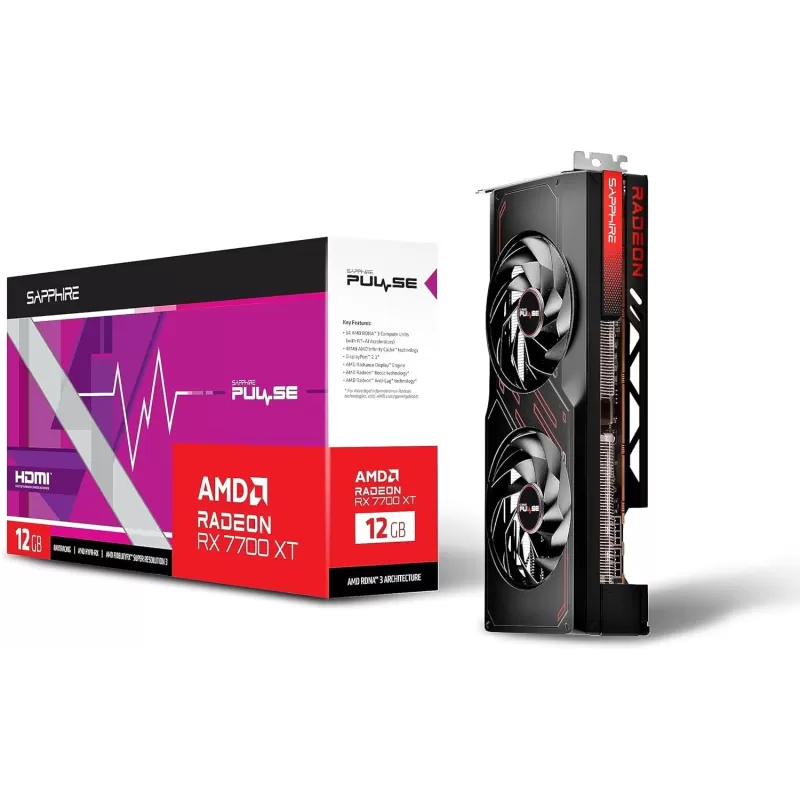 Video Card Sapphire PULSE AMD Radeon RX 7700 XT 12GB 11335-04-20G