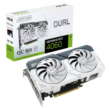 כרטיס מסך Asus Dual GeForce RTX 4060 White OC Edition 8GB GDDR6 90YV0JC2-M0NA00 כרטיס מסך Asus Dual GeForce RTX 4060 White OC Edition 8GB GDDR6 90YV0JC2-M0NA00