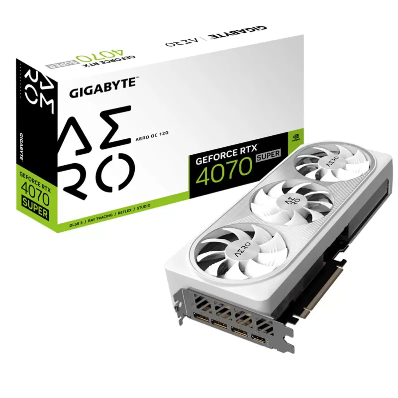 כרטיס מסך Gigabyte GeForce RTX 4070 SUPER AERO OC 12G GV-N407SAERO OC-12GD