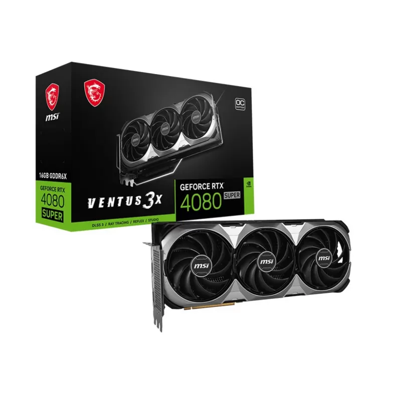כרטיס מסך MSI GeForce RTX 4080 SUPER 16G VENTUS 3X OC NVIDIA GeForce RTX 4080 SUPER