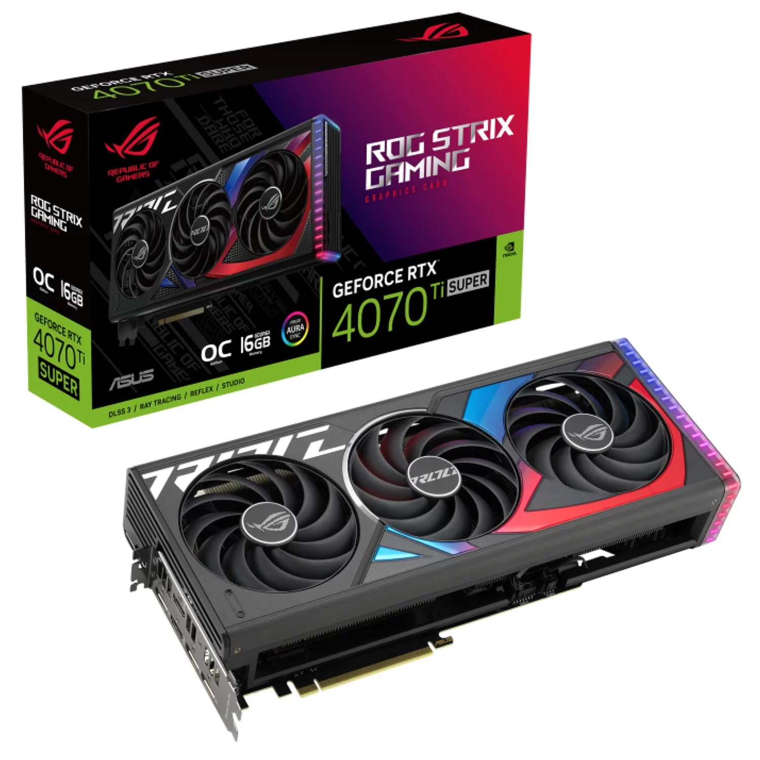 Video Card Asus ROG Strix GeForce RTX 4070 Ti SUPER 16GB GDDR6X OC Edition 90YV0KG0-M0NA00