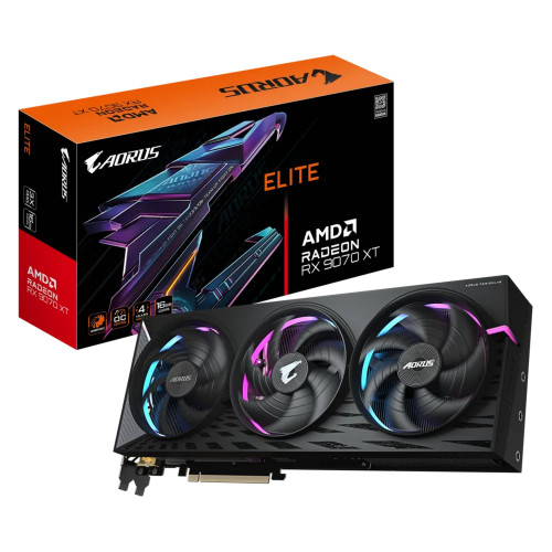 כרטיס מסך Gigabyte AORUS Radeon RX 9070 XT ELITE 16G GV-R9070XTAORUS E-16GD