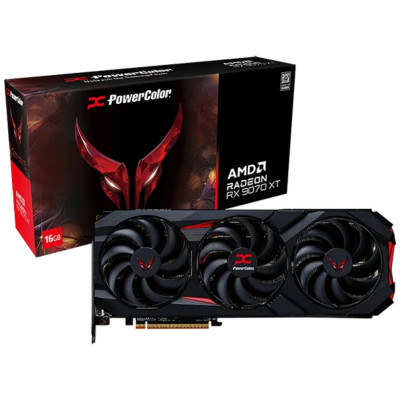 Video Card PowerColor Red Devil RX 9070 XT 16GB GDDR6 RX9070XT16G-EOC Video Card PowerColor Red Devil RX 9070 XT 16GB GDDR6 RX9070XT16G-EOC