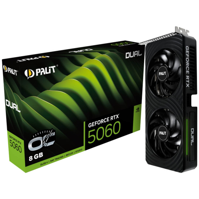 ВидеоКарта Palit GeForce RTX 5060 Dual OC 8GB NE75060S19P1-GB2063D
