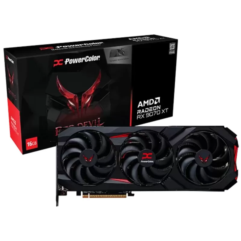 כרטיס מסך PowerColor Red Devil RX 9070 XT 16GB GDDR6 Backplate Special Edition RX9070XT16G-EOCBP כרטיס מסך PowerColor Red Devil RX 9070 XT 16GB GDDR6 Backplate Special Edition RX9070XT16G-EOCBP