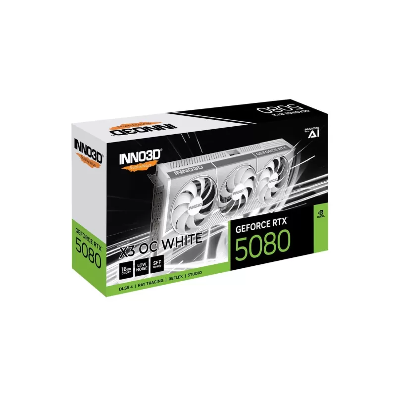 Video Card Inno3D GeForce RTX 5080 X3 OC 16GB white N50803-16D7X-17605211