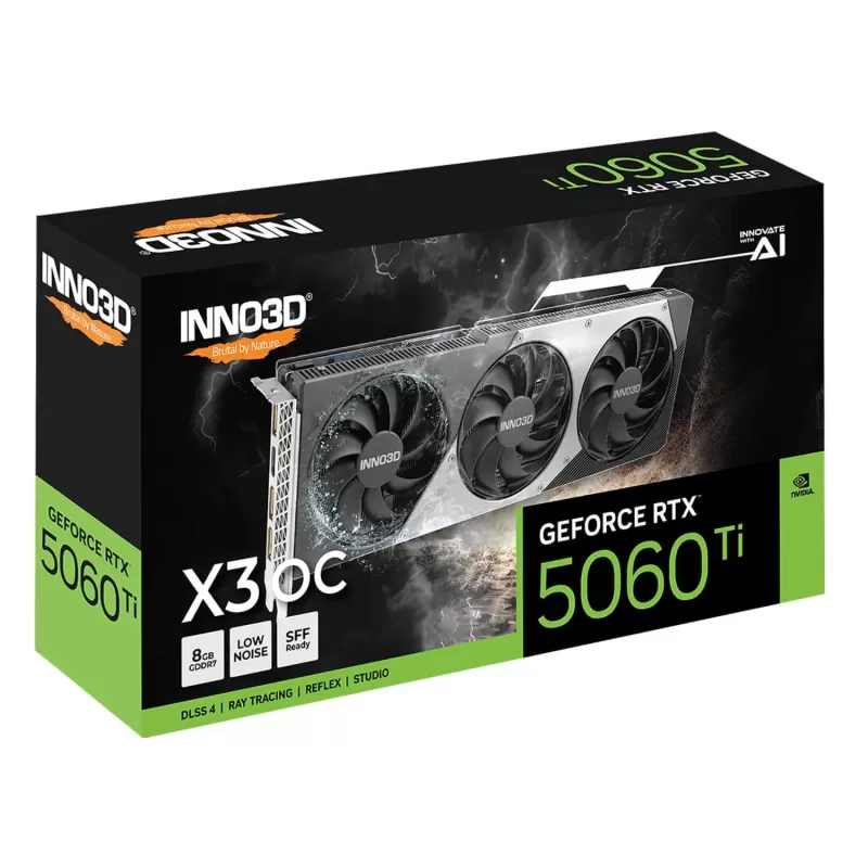 כרטיס מסך Inno3D GeForce RTX 5060 Ti 8GB TWIN X3 OC N506T3-08D7X-193075L
