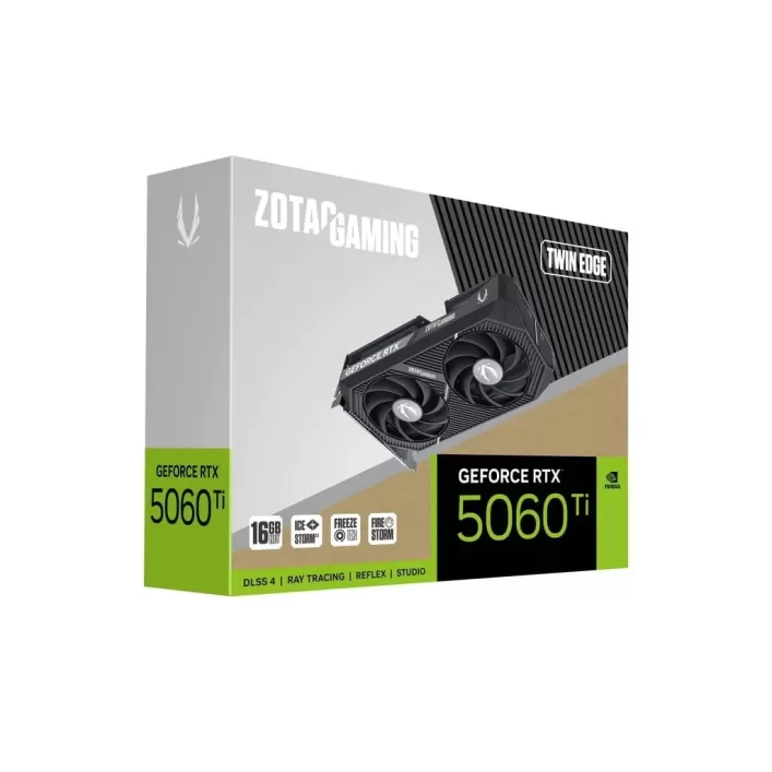 כרטיס מסך Zotac GAMING GeForce RTX 5060 Ti 16GB Twin Edge ZT-B50620E-10M כרטיס מסך Zotac GAMING GeForce RTX 5060 Ti 16GB Twin Edge ZT-B50620E-10M
