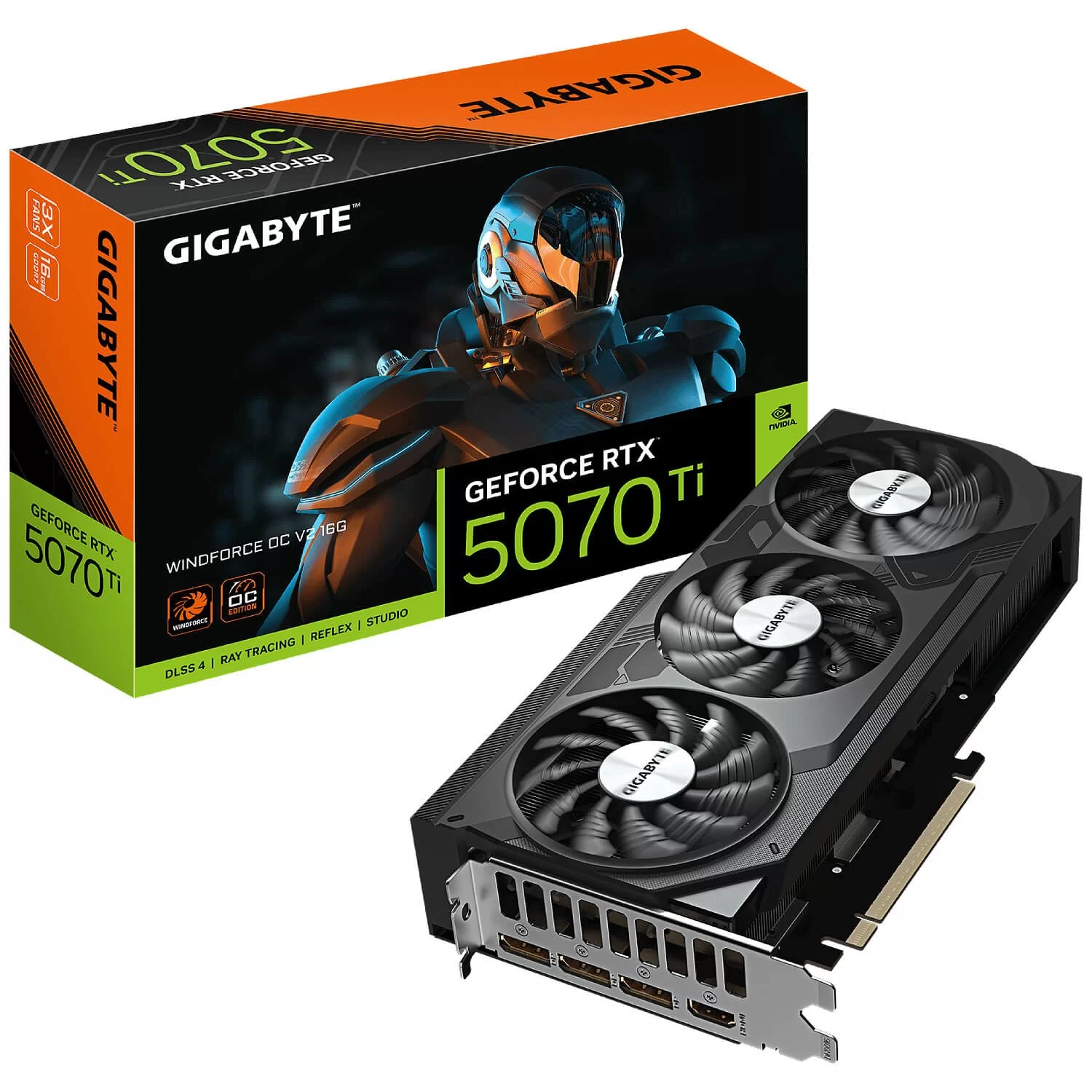 Video Card Gigabyte GeForce RTX 5070 Ti WINDFORCE V2 16G GV-N507TWF3OCV2-16GD