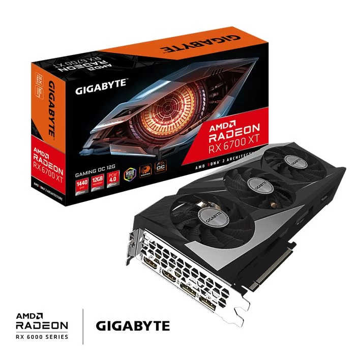 Video Card Gigabyte Radeon RX 6700 XT GAMING OC 12G GV-R67XTGAMING OC-12GD - official importer Video Card Gigabyte Radeon RX 6700 XT GAMING OC 12G GV-R67XTGAMING OC-12GD - official importer