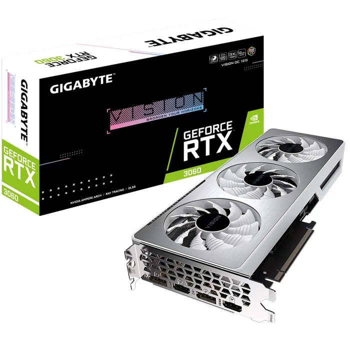 Video Card Gigabyte GeForce RTX 3060 VISION OC 12G LHR GV-N3060VISION OC-12GD (rev. 2.0) - official importer