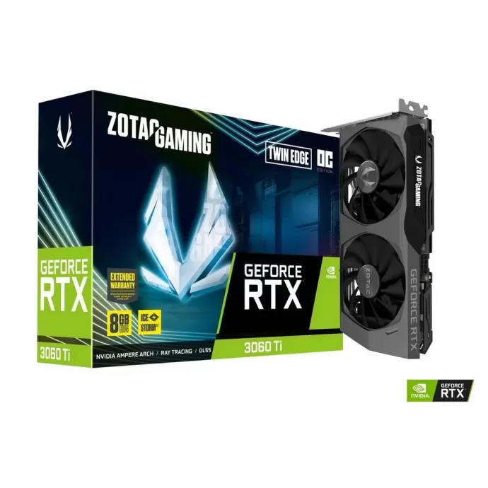 Video Card Zotac GAMING GeForce RTX 3060 Ti Twin Edge OC LHR ZT-A30610H-10MLHR Video Card Zotac GAMING GeForce RTX 3060 Ti Twin Edge OC LHR ZT-A30610H-10MLHR
