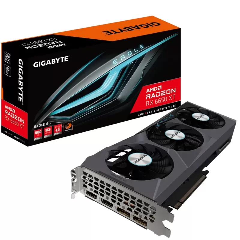 Video Card Gigabyte Radeon RX 6650 XT EAGLE 8G GV-R665XTEAGLE-8GD - official importer