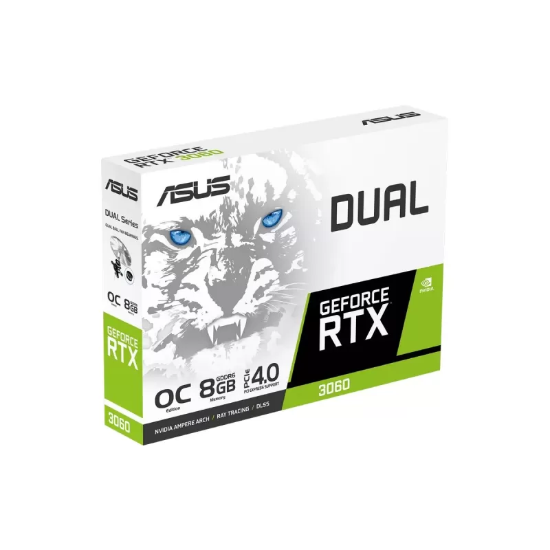 כרטיס מסך Asus Dual GeForce RTX 3060 White OC Edition 8GB GDDR6 90YV0GB7-M0NA00 כרטיס מסך Asus Dual GeForce RTX 3060 White OC Edition 8GB GDDR6 90YV0GB7-M0NA00