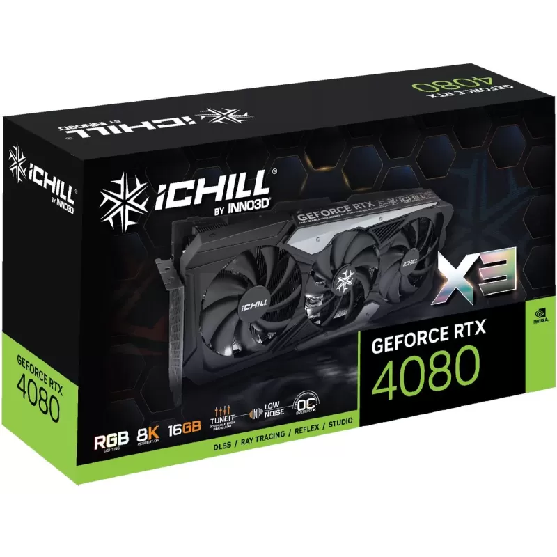 כרטיס מסך Inno3D GEFORCE RTX 4080 16GB ICHILL X3 C40803-166XX-187049H כרטיס מסך Inno3D GEFORCE RTX 4080 16GB ICHILL X3 C40803-166XX-187049H