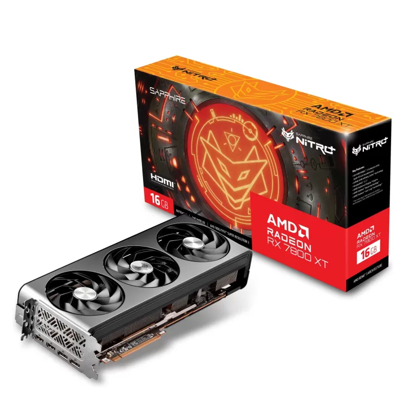 Video Card Sapphire NITRO+ AMD Radeon RX 7800 XT 16GB 11330-01-20G Video Card Sapphire NITRO+ AMD Radeon RX 7800 XT 16GB 11330-01-20G