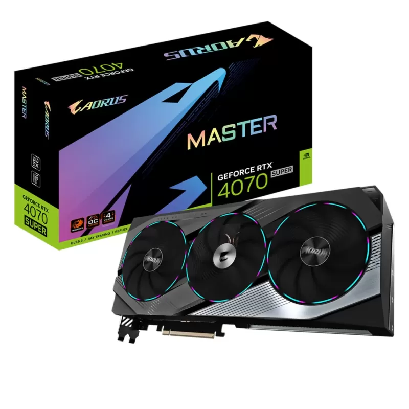 כרטיס מסך Gigabyte AORUS GeForce RTX 4070 SUPER MASTER 12G GV-N407SAORUS M-12GD כרטיס מסך Gigabyte AORUS GeForce RTX 4070 SUPER MASTER 12G GV-N407SAORUS M-12GD