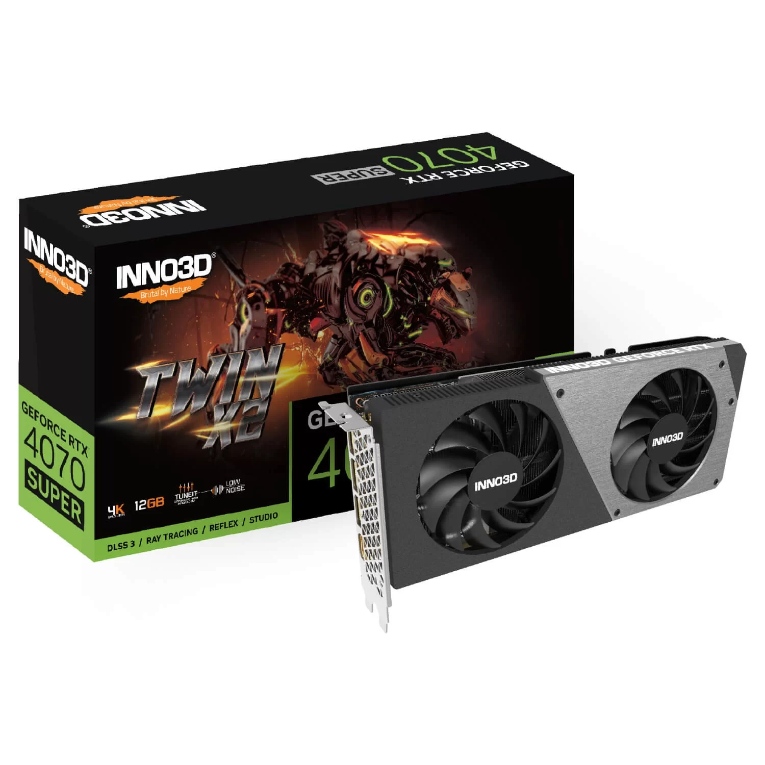 Video Card Inno3D GeForce RTX 4070 SUPER TWIN X2 N407S2-126X-186162N