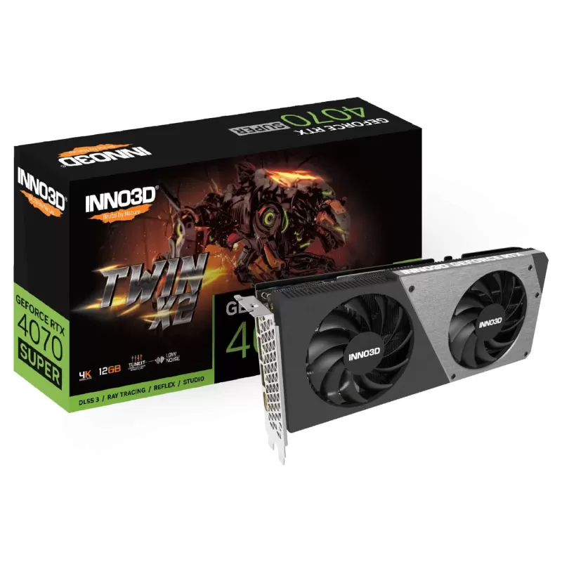 כרטיס מסך Inno3D GeForce RTX 4070 SUPER TWIN X2 N407S2-126X-186162N