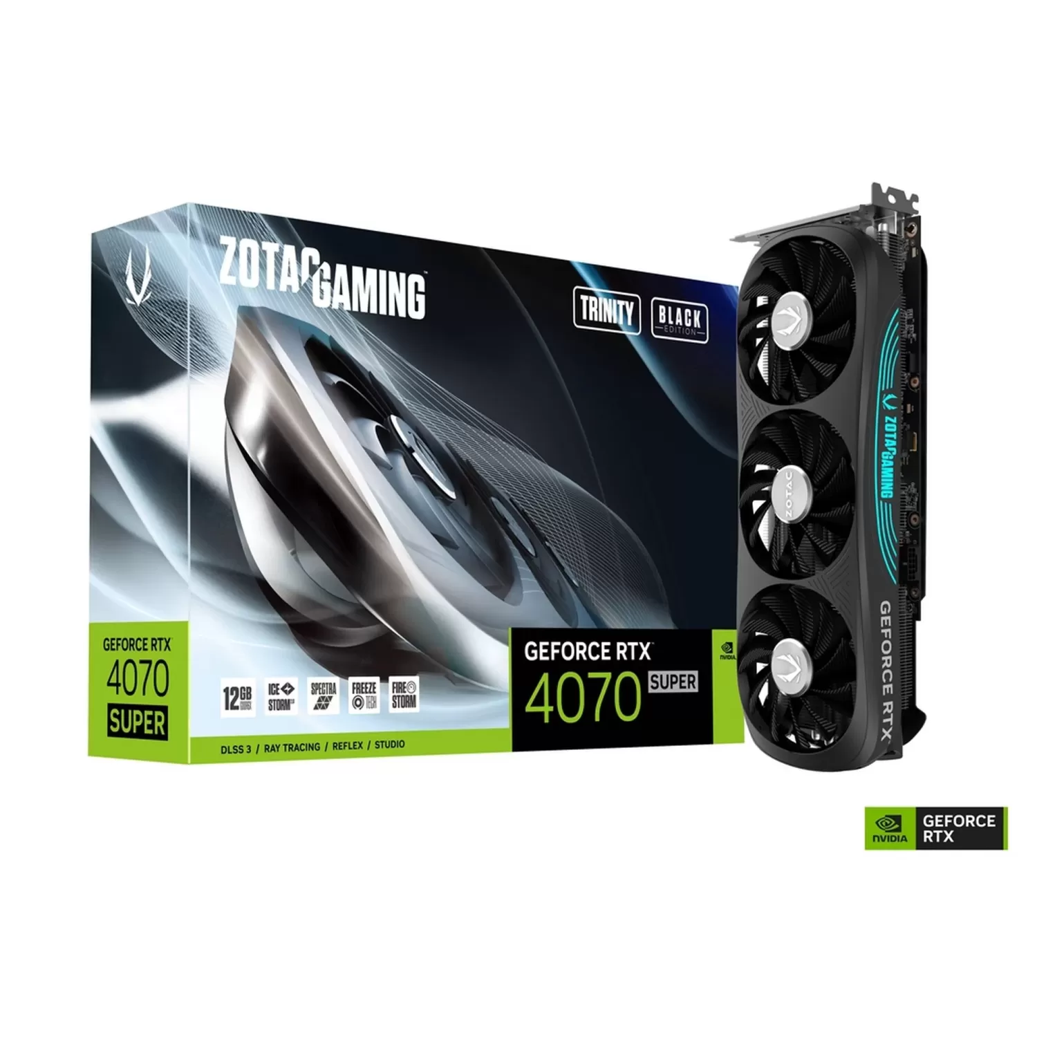 ВидеоКарта Zotac GAMING GeForce RTX 4070 SUPER Trinity Black Edition 12GB GDDR6X ZT-D40720D-10P